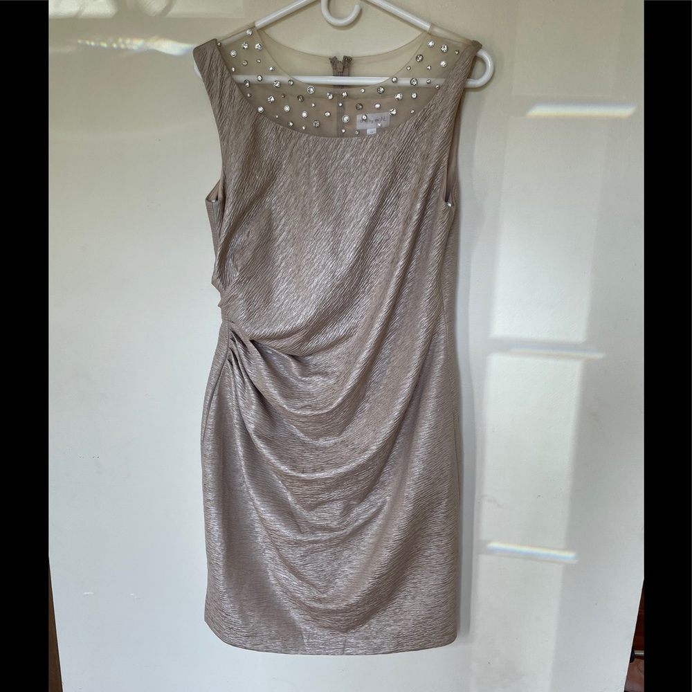 Decide 1.8 Shimmery Champagne Cocktail Dress